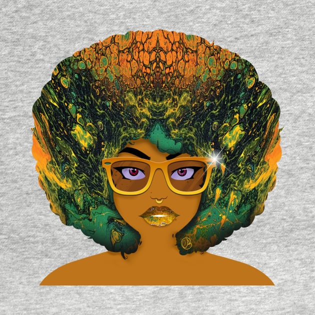 Galaxy Girl Green Afro by FinalBeatComics